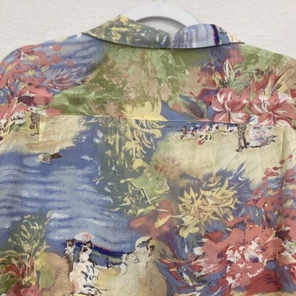 Vintage Coldwater Creek Watercolor Artsy Novelty Relaxed‎ Fit Button Down XL - Picture 10 of 11